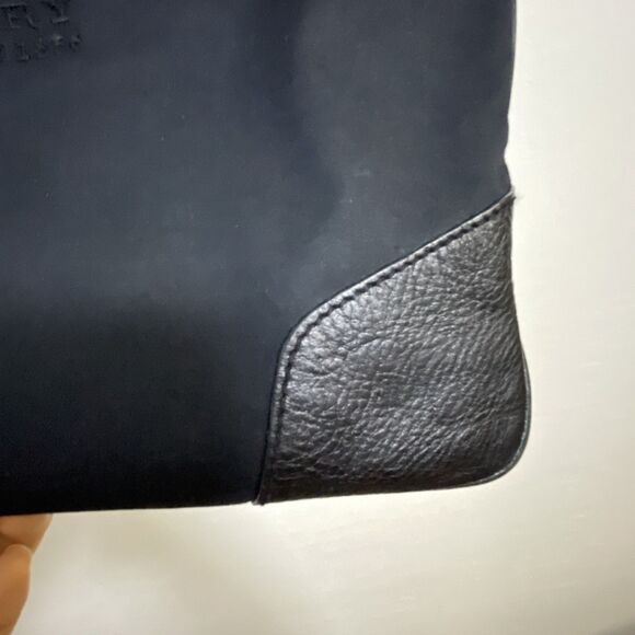 BURBERRY Black Canvas Leather Logo BSX Stowell Travel Tote Bag Purse - Picture 6 of 16